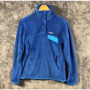 Women's Patagonia Re-Tool Snap-T Fleece Pullover Jacket Medium Cobalt Blue
